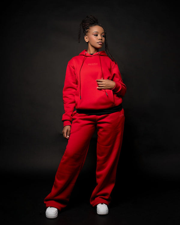Unisex Tone-on-Tone Hoodie - Red