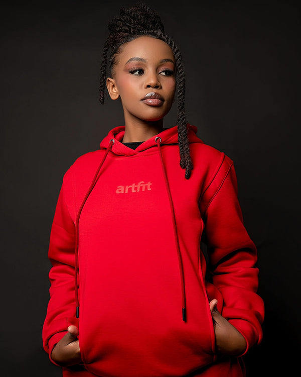 Unisex Tone-on-Tone Hoodie - Red