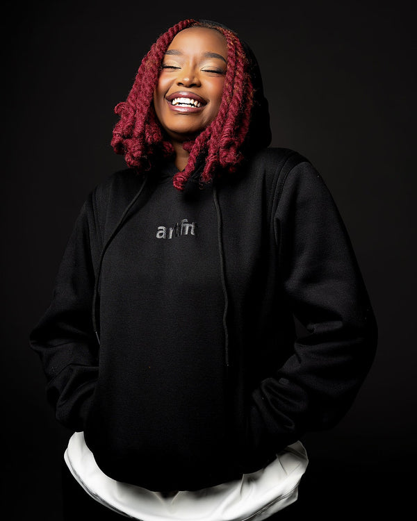 Unisex Tone-on-Tone Hoodie -Black