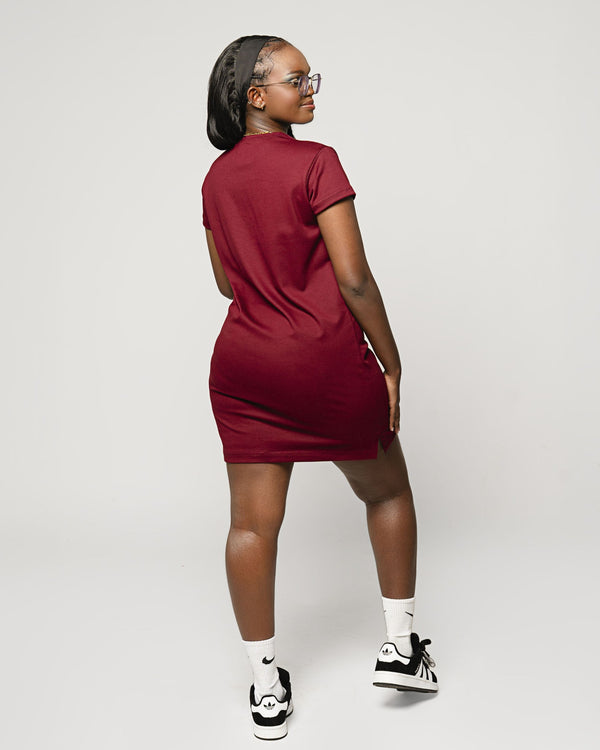 T-shirt Dress - Burgundy