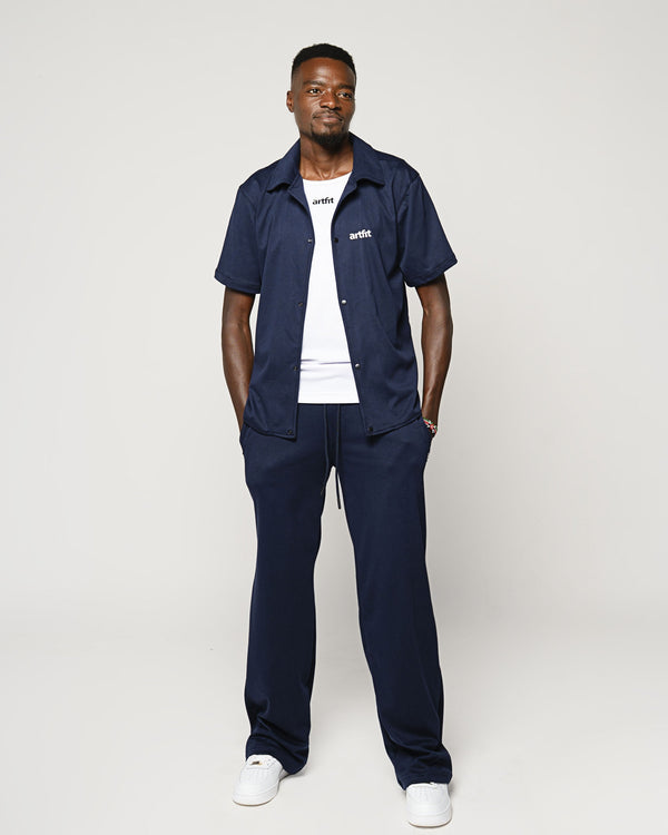 Male Short Sleeved Co-ord Shirt - Navy Blue