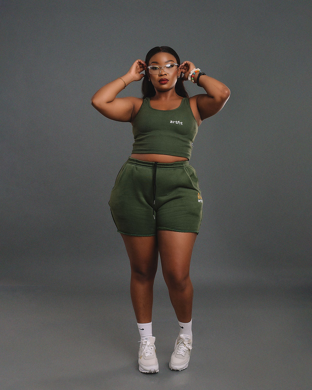 Vest top And Booty short - Jungle Green