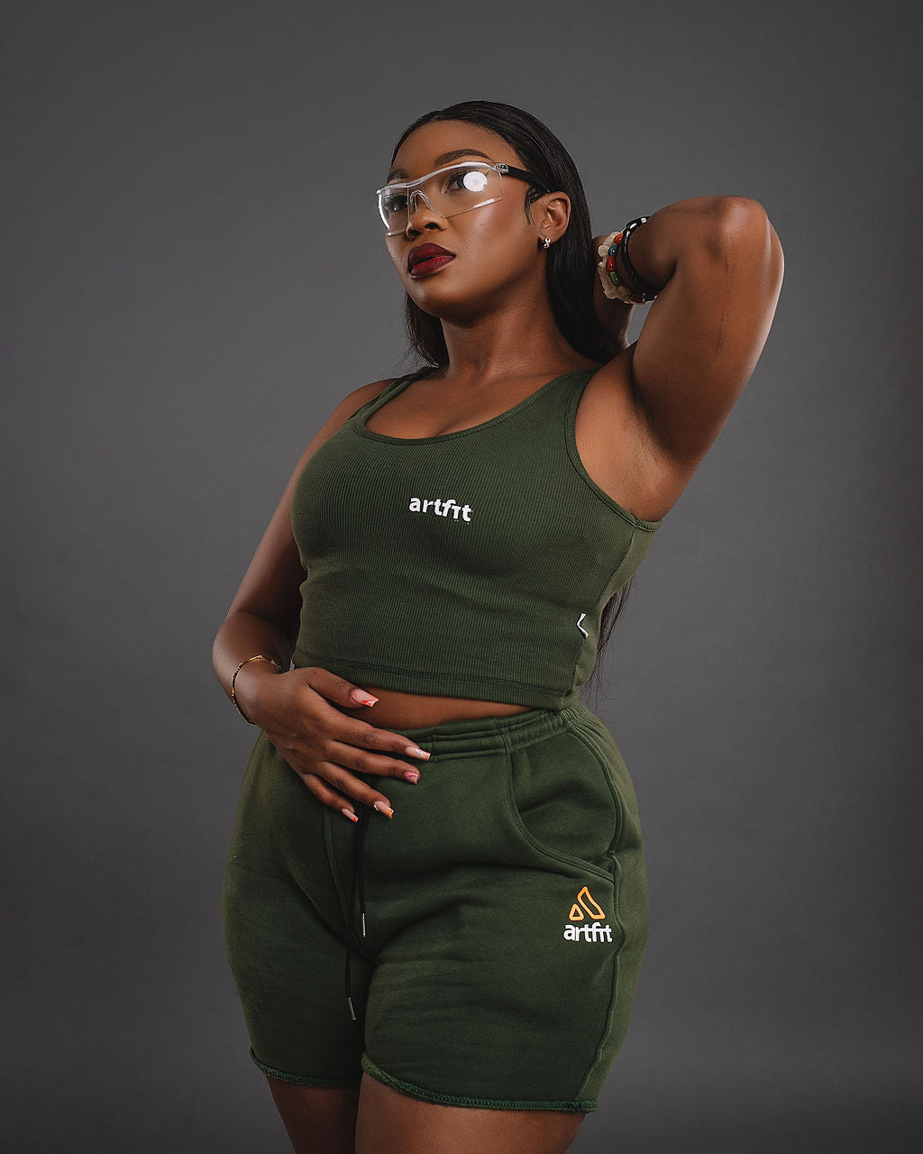 Vest top And Booty short - Jungle Green