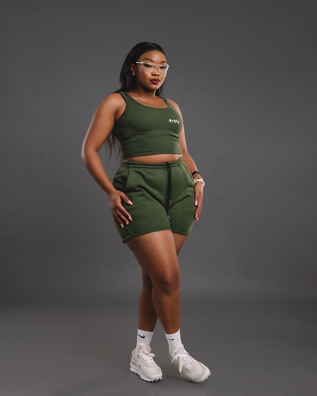 Vest top And Booty short - Jungle Green