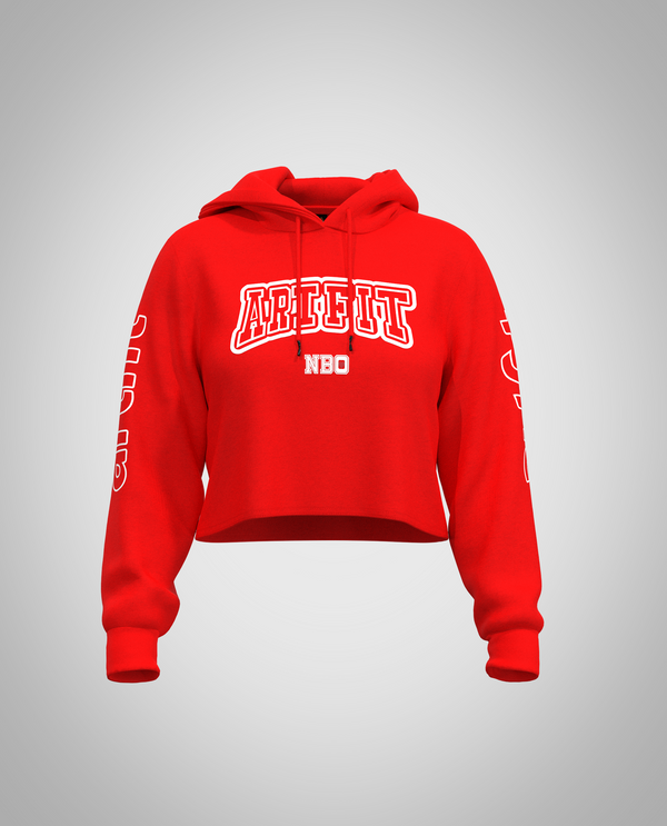 Red Cropped Hoodie (Heavy Fabric)