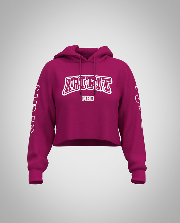 Fuchsia Cropped Hoodie (Heavy Fabric)
