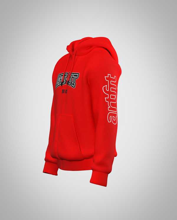 Kids Red Zipped Hoodie(Heavy Fabric)