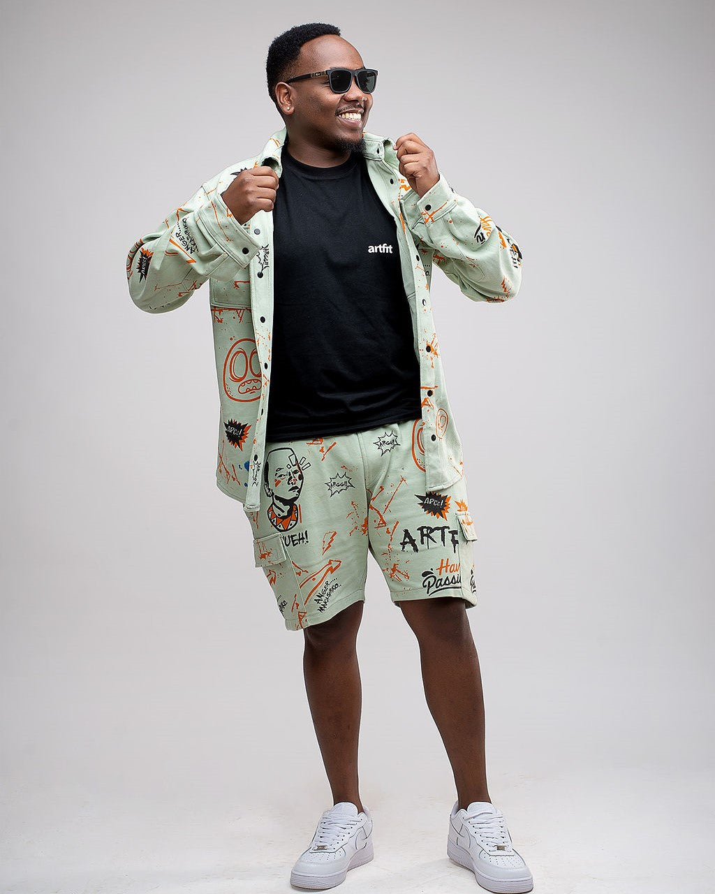 Angry Moran Men Short Set- Ivory