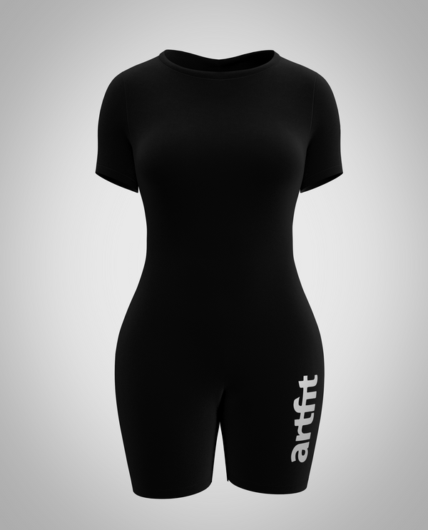 New Dawn Short Sleeve Playsuit - Black