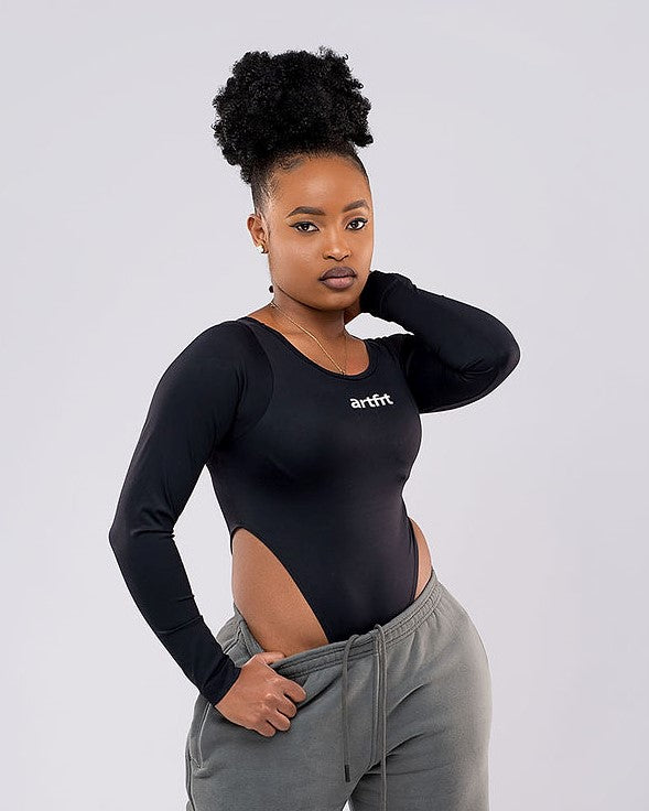 Long Sleeve Bodysuit - Black