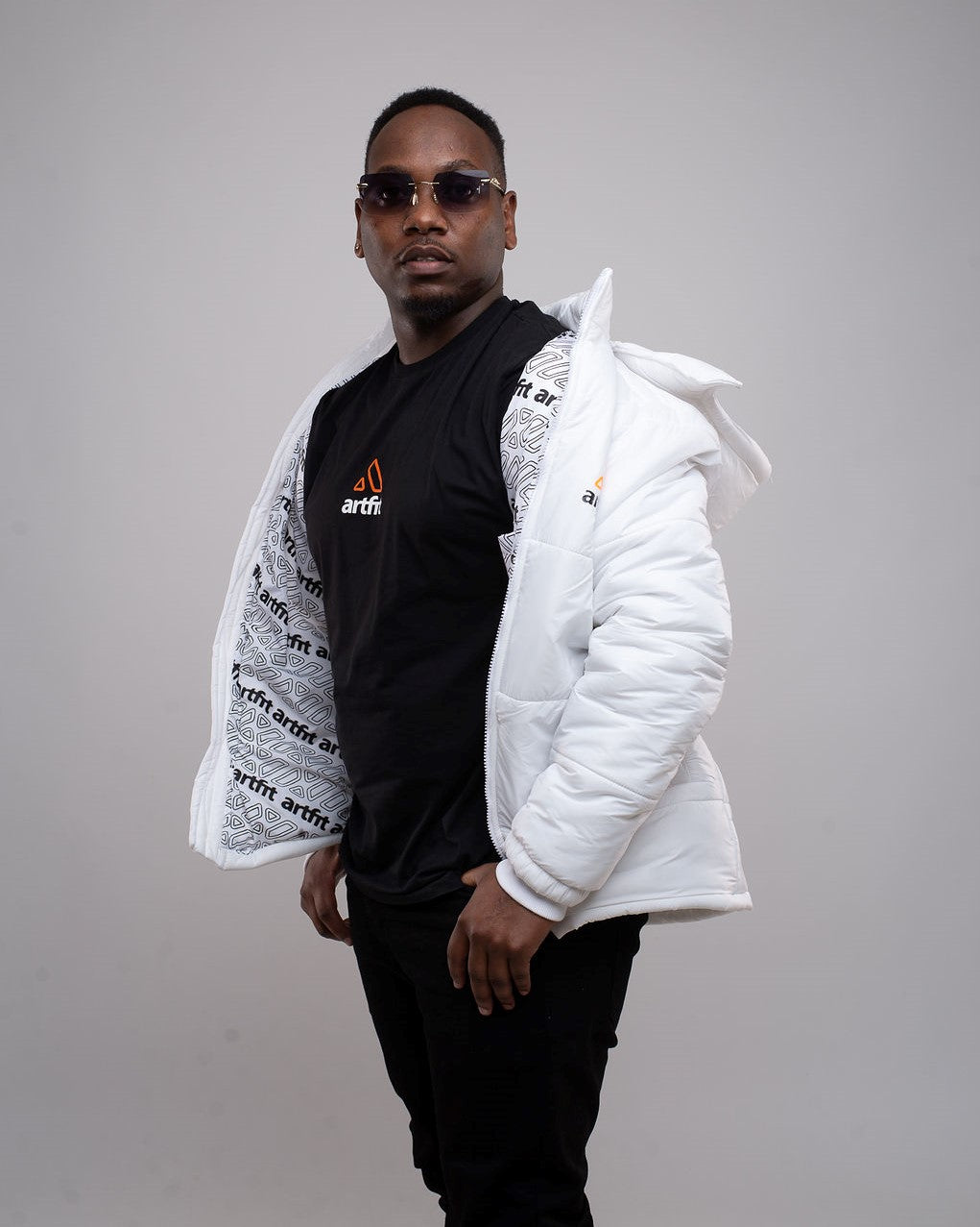 Classsic Male Timeless Puffer Jacket- White