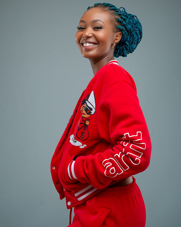 Rich Badness Varsity Jacket - Red