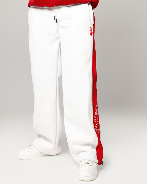 New Zaria Two Tone Sweatpants - Red & White
