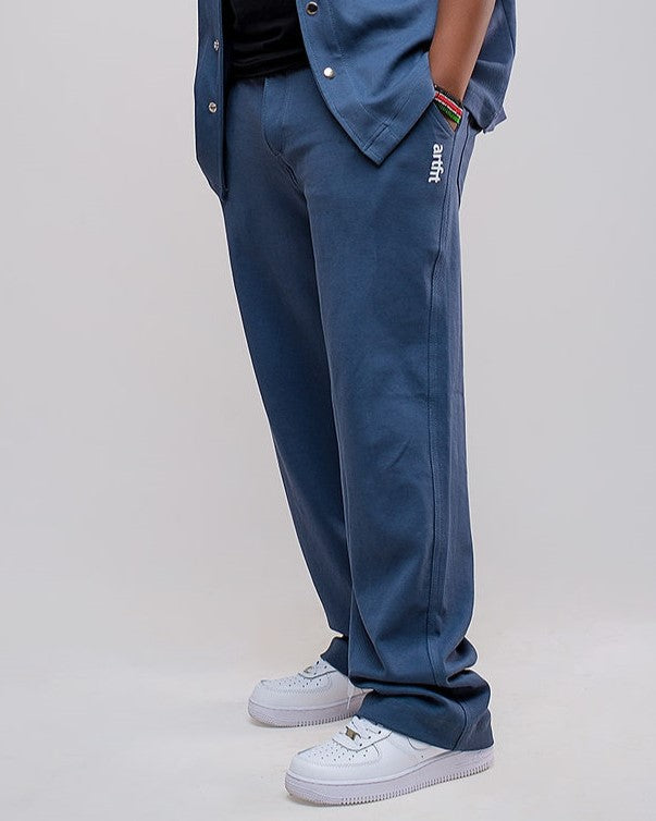 Luxury Twirl Wide Legged Pants - Steel Blue