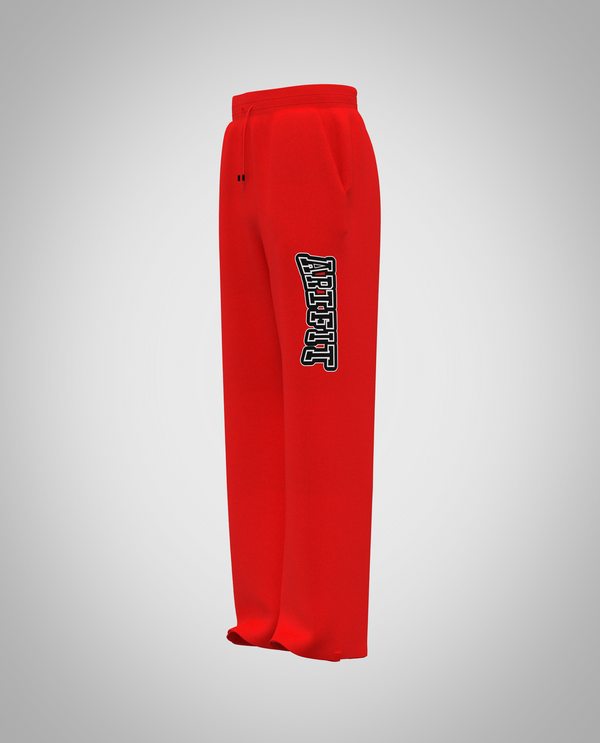 Kids Red Wide Legged Pants(Heavy Fabric)