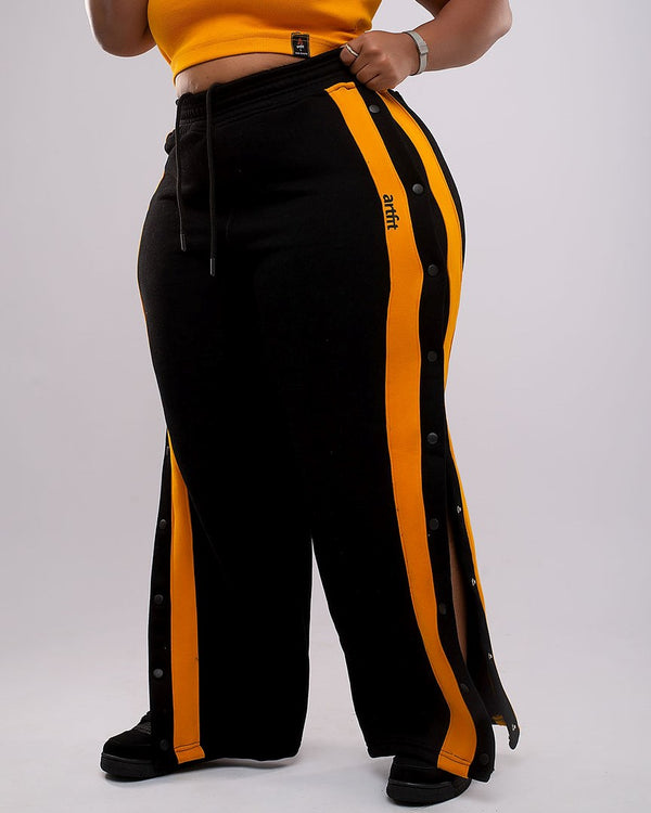Zaria Pants - Black/Mustard Yellow Stripes