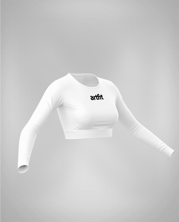 Amahle Long Sleeve Crop Top- White