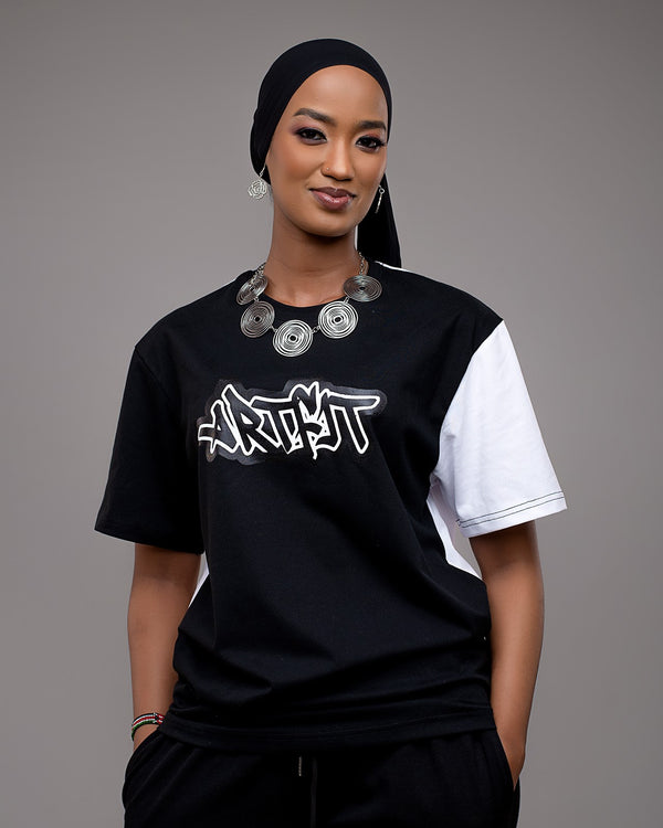 Double Trouble T-shirt - Black/White