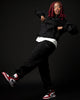 Unisex Tone-on-Tone Tapered Sweatpant - Black