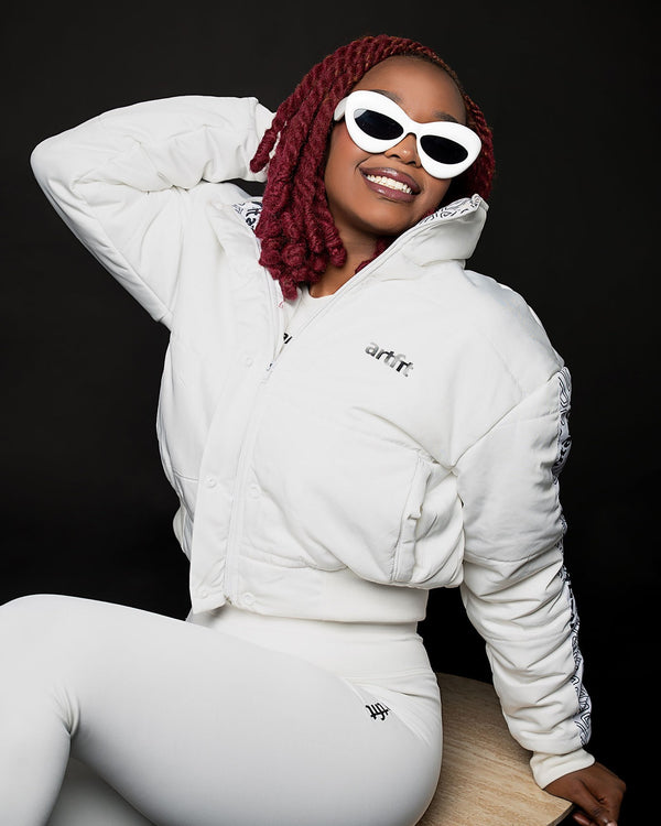 Sami Royal Cropped Puffer Jacket - Brilliant White