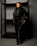 Afro Fahari Three Piece Tracksuit - Black