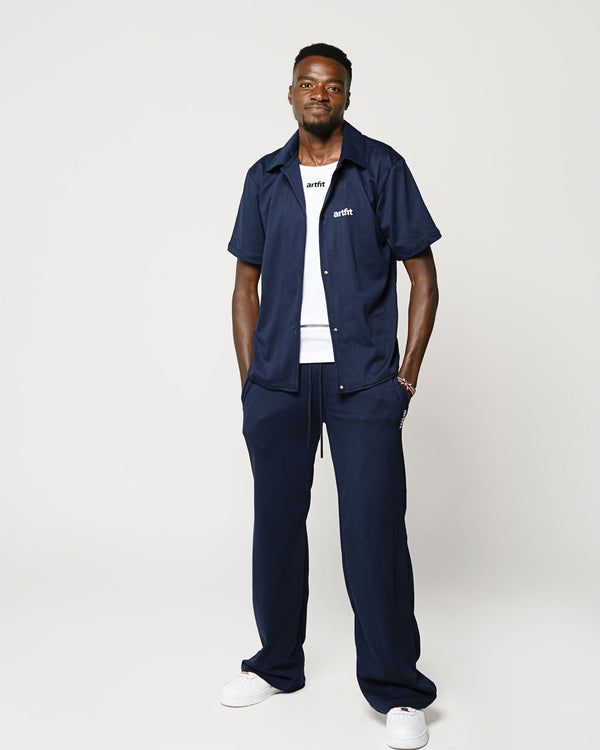 Male Co-ord Wide Legged Pants - Navy Blue
