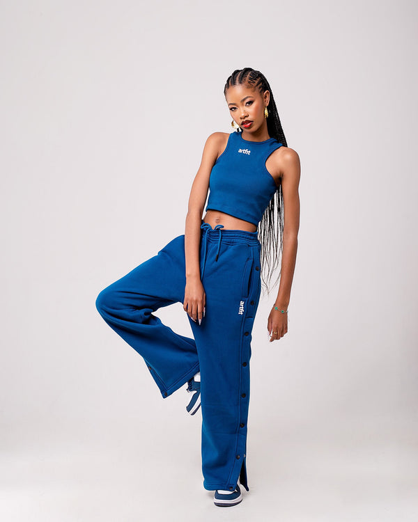 It's Me Gurrl Set- Mid Night Blue Vest Top Paired With Zaria Pants