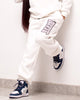 Wide Legged Sweatpants with elastic Finish -  White