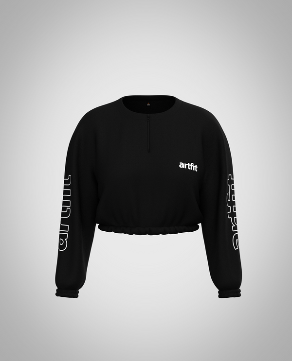 ブラックアイパッチBamboo Hoop Cropped Crew Sweat