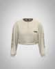 Ash Cropped Sweatshirt - Cream White