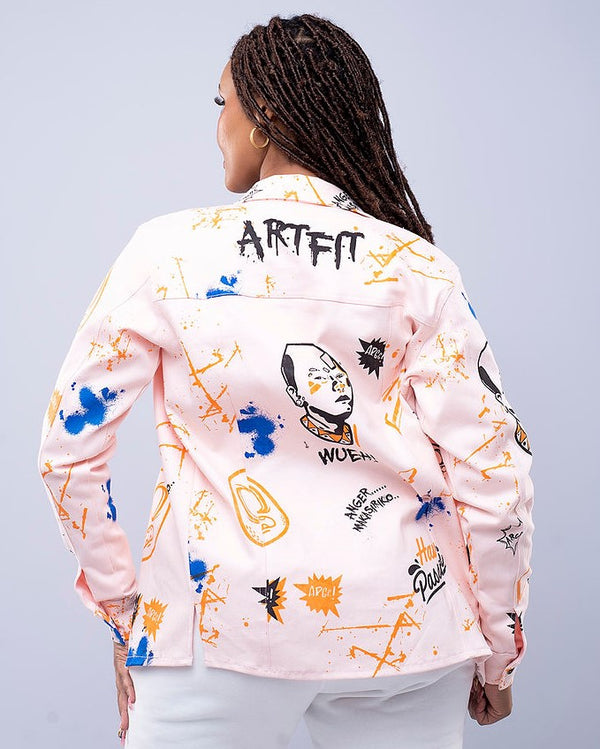 Angry Moran Shacket -  Baby Pink