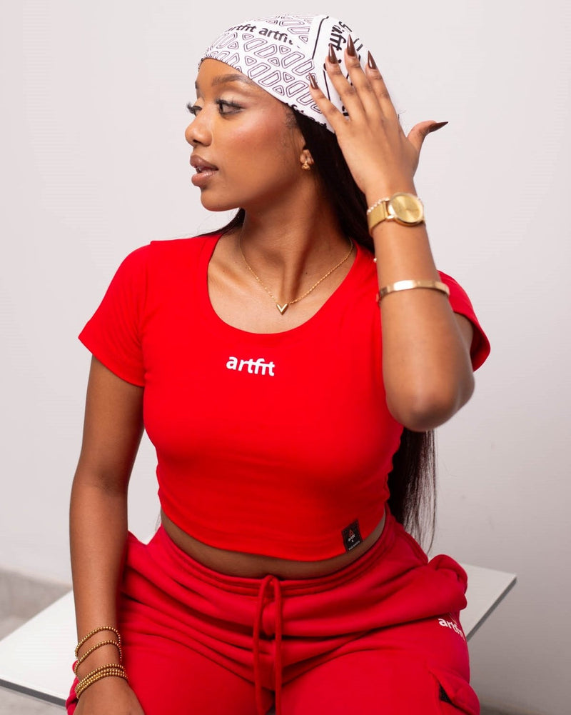 Short Sleeve Lady Top - Red