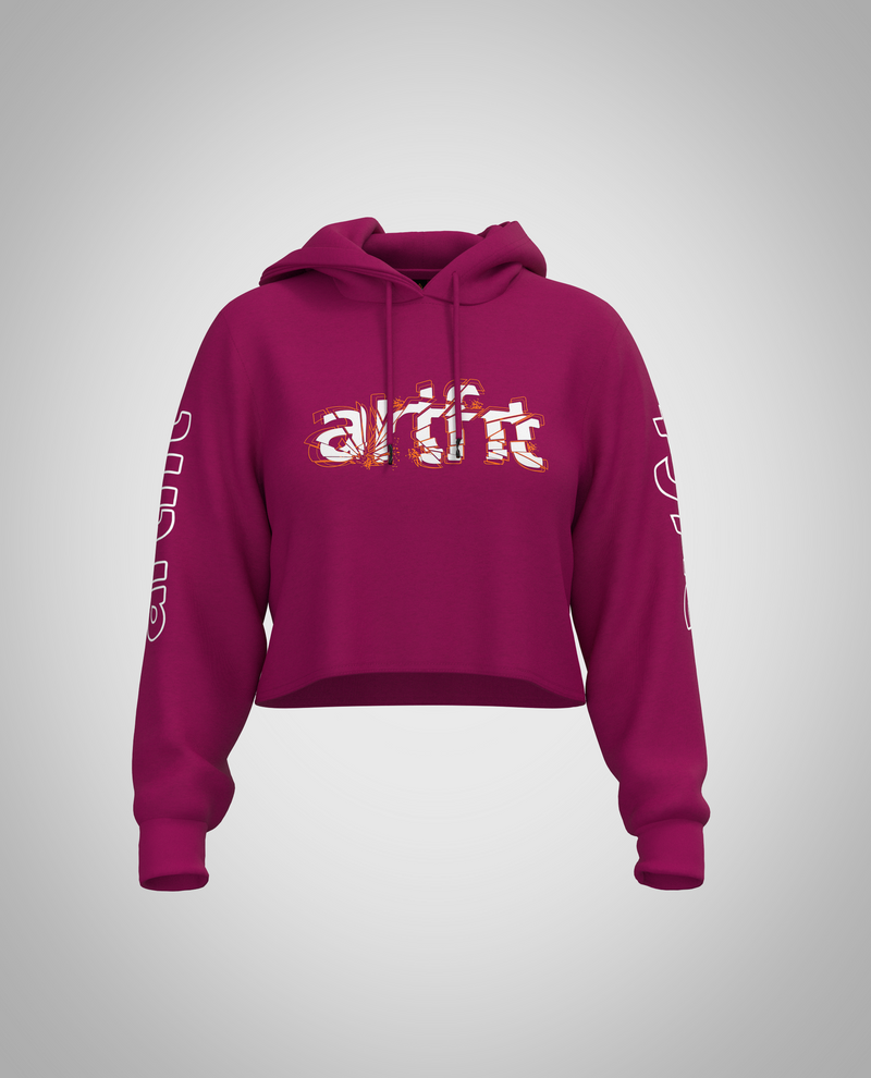 Fuchsia Cropped Hoodie (Heavy Fabric)