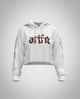 White Cropped Hoodie (Heavy Fabric)
