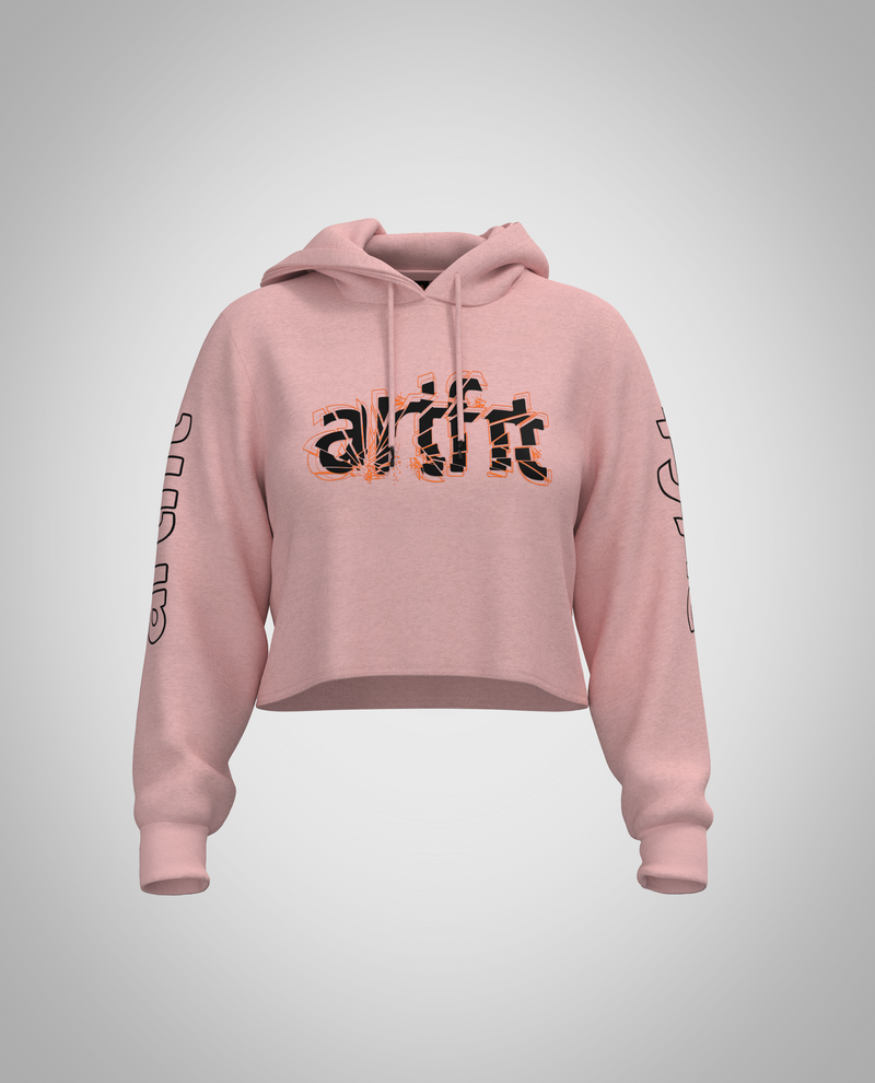 Baby Pink Cropped Hoodie (Heavy Fabric)