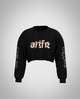 Black Cropped Sweatshirt(Heavy fabric)