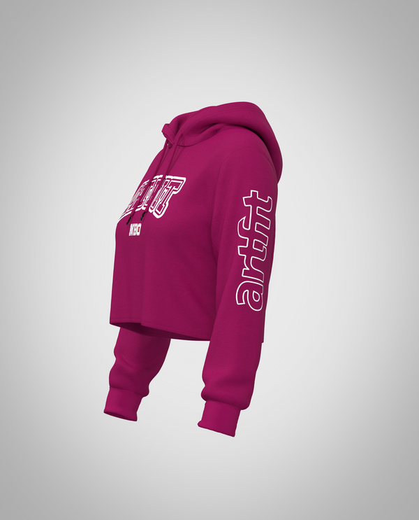 Fuchsia Cropped Hoodie (Heavy Fabric)