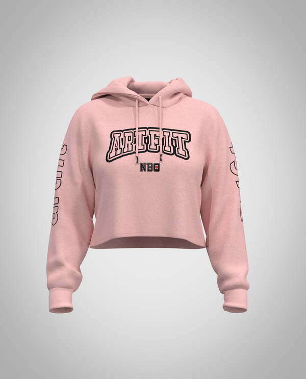 Baby Pink Cropped Hoodie (Heavy Fabric)