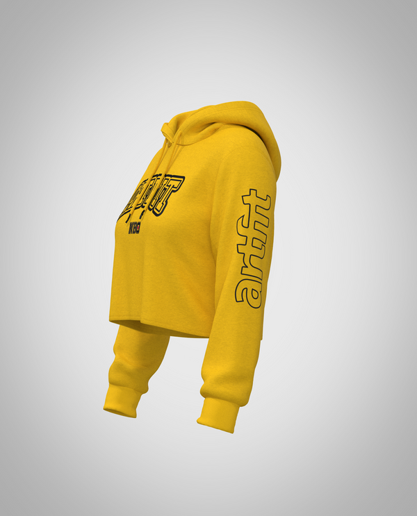 Mustard Yellow Cropped Hoodie (Heavy Fabric)