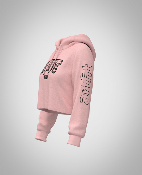 Baby Pink Cropped Hoodie (Heavy Fabric)