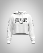 White Cropped Hoodie (Heavy Fabric)