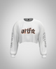 White Cropped Sweatshirt(Heavy fabric)