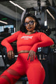 Amahle Long Sleeve Crop Top- Red