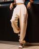 Wide Legged Sweatpants with elastic Finish - Cream White