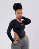 Long Sleeve  Bodysuit - Black
