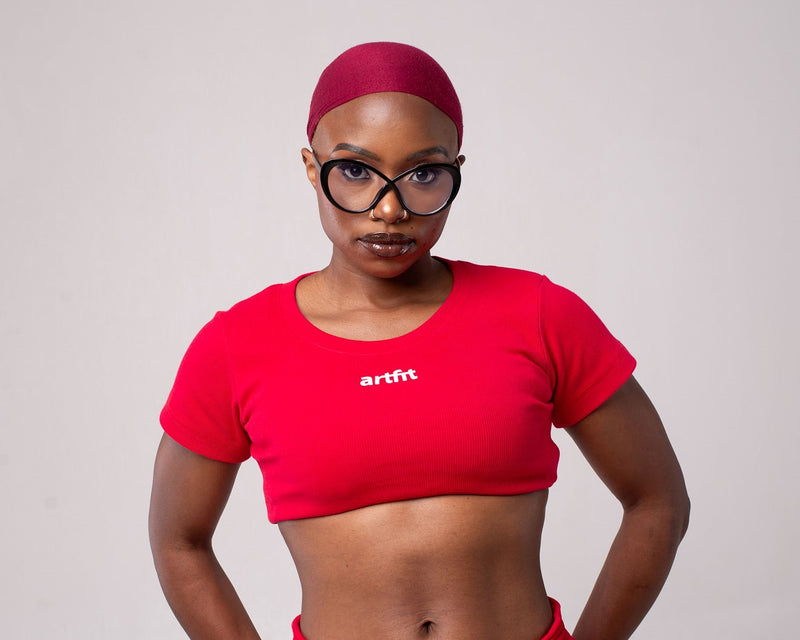 Short Sleeve Lady Top - Red