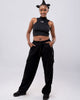 Turtle Neck New Age Vest X Haute Cargo Pants - Black