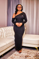 One Arm Maxi Dress - Black