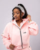 Baby Pink Nas Cropped Zipped Hoodie(Without Tear Drops)