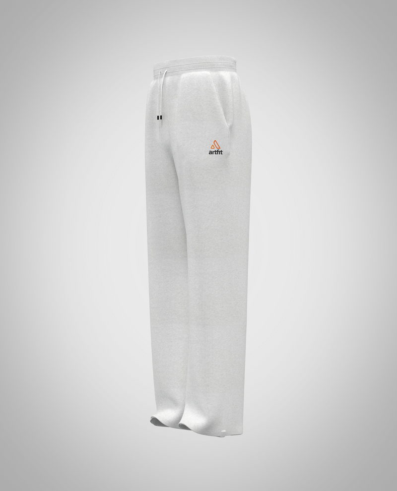 Kids White Wide Legged Pants(Heavy Fabric)